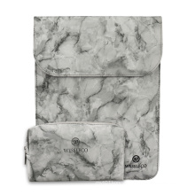 Wessleco Durable Quality Custom Design Waterproof PU Leather Bag for Macbook Women Man Slim 13 inch Laptop Sleeve